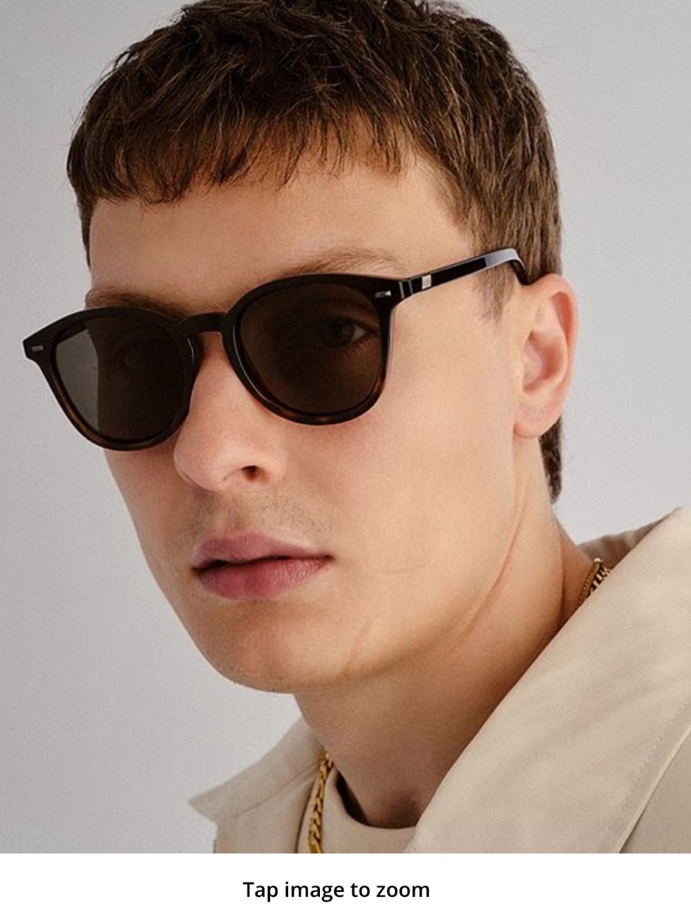 Le Specs bandwagon black tortoise shell round sunglasses